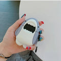 Shark fin silicone protective cover for Apple AirPods 1 and 2 wireless earbuds in decorative colours