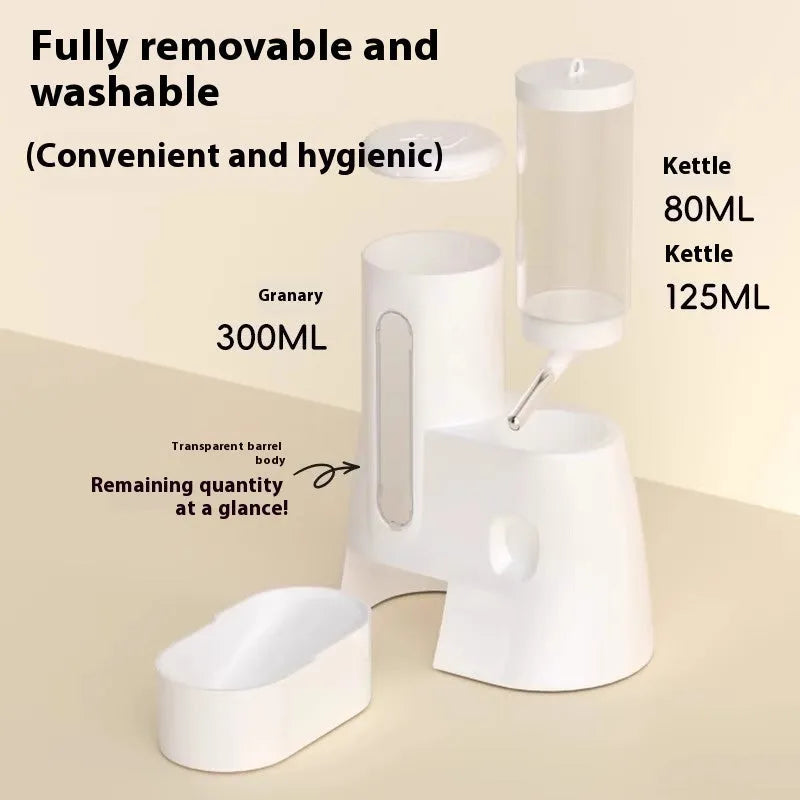 Hamster automatic drinking water feeder and food basin in blue colour