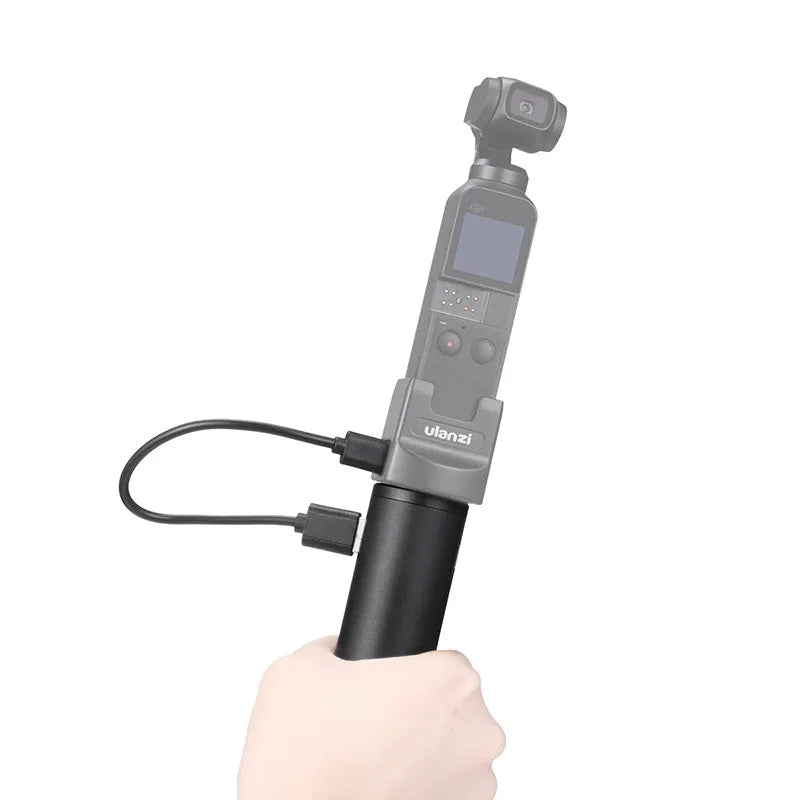 Black aluminium alloy handheld power bank showing size and portable design