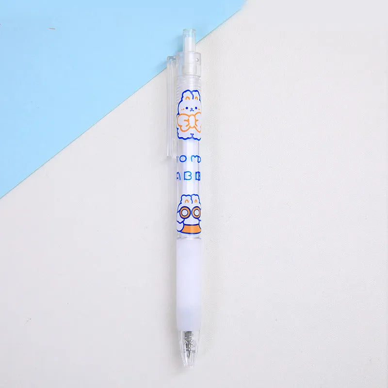 Set of six animal-themed press pen knives with bear and rabbit designs