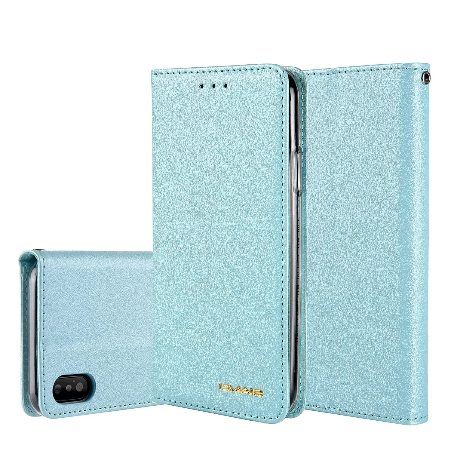 PU leather flip phone case with card slots for Apple iPhone in multiple colour options