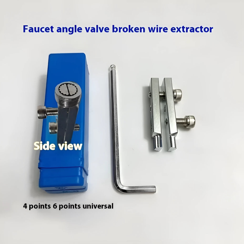 Four piece carbon steel broken wire extractor set for faucet and angle valve repair