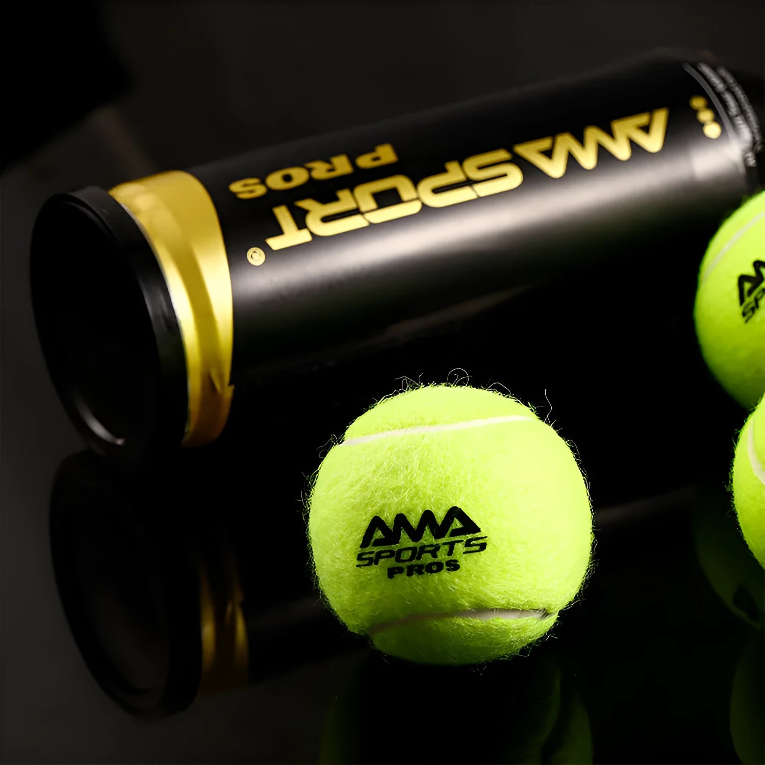 Cage plate tennis training balls in black green and yellow set of 3