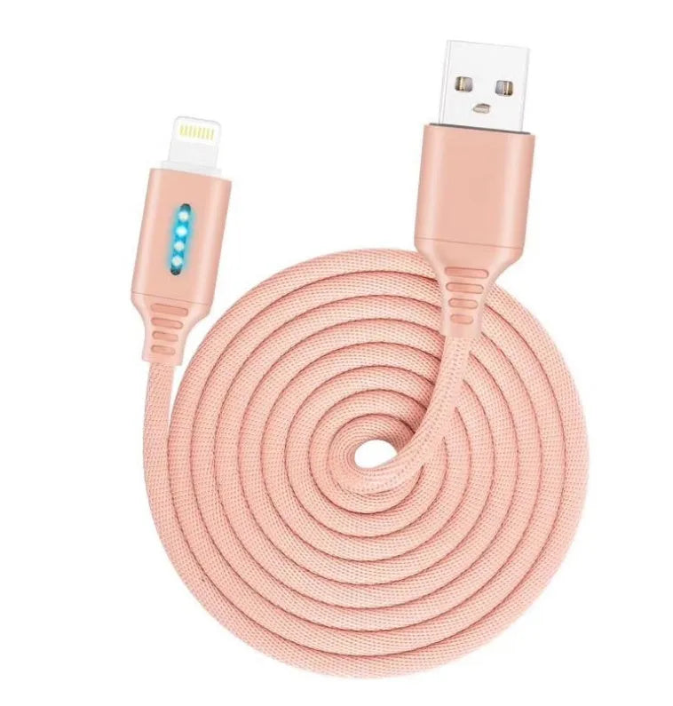 Fabric braided USB fast charging cable in black, shown with Android and Type-C connectors.