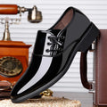 Men's black and brown formal business shoes with artificial PU upper and rubber sole