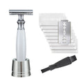 Men's copper manual shaving razor with olive wood handle and aluminium alloy construction