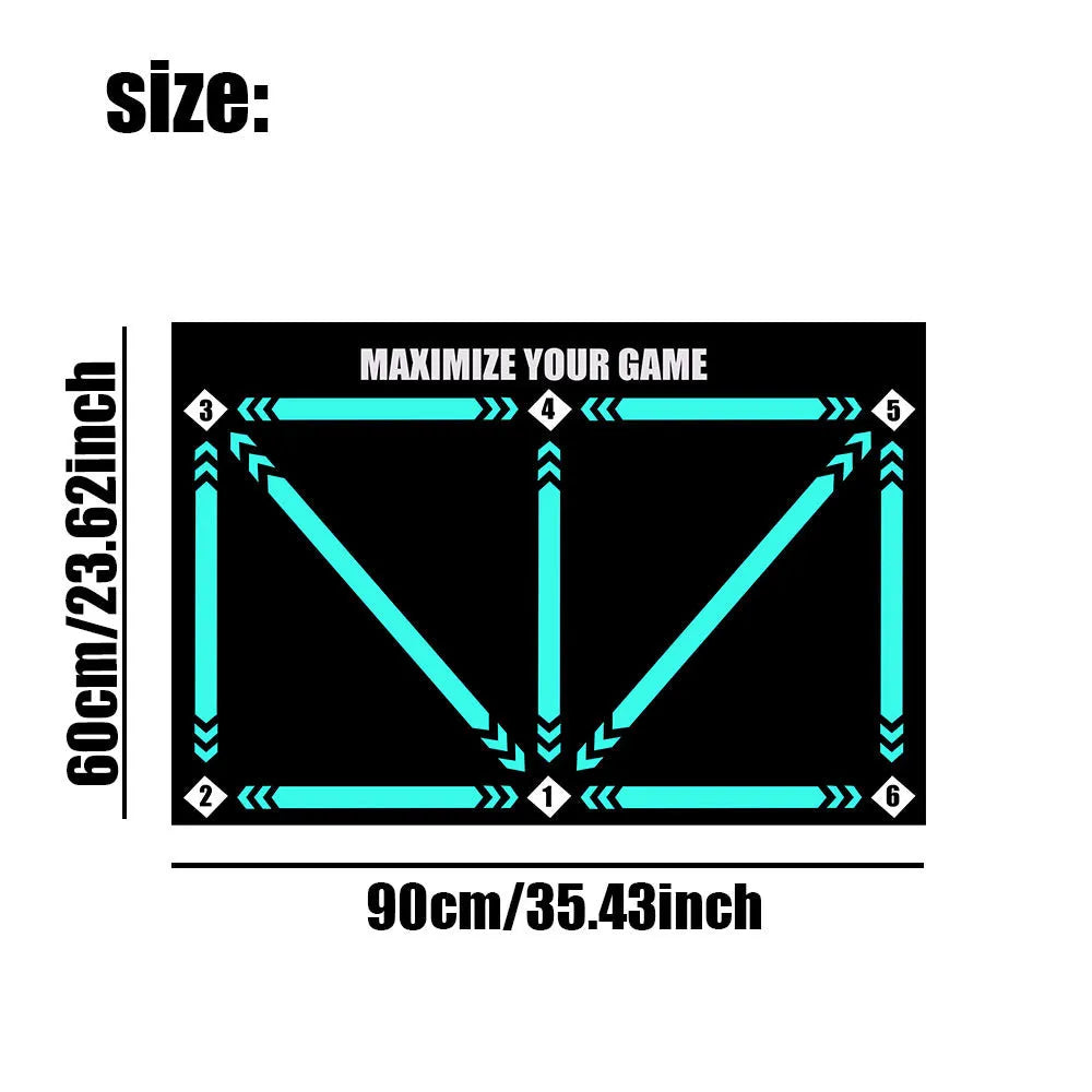 Football training mat with rubber surface in cushion colour for indoor skill practice