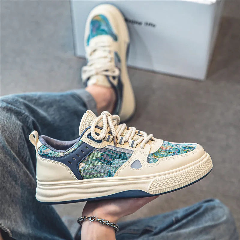 Summer canvas casual shoes with round toe and flat heel in Milan green colour