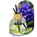 Clear glass bottle car perfume ornament for loose incense aromatherapy, shown in a car interior.