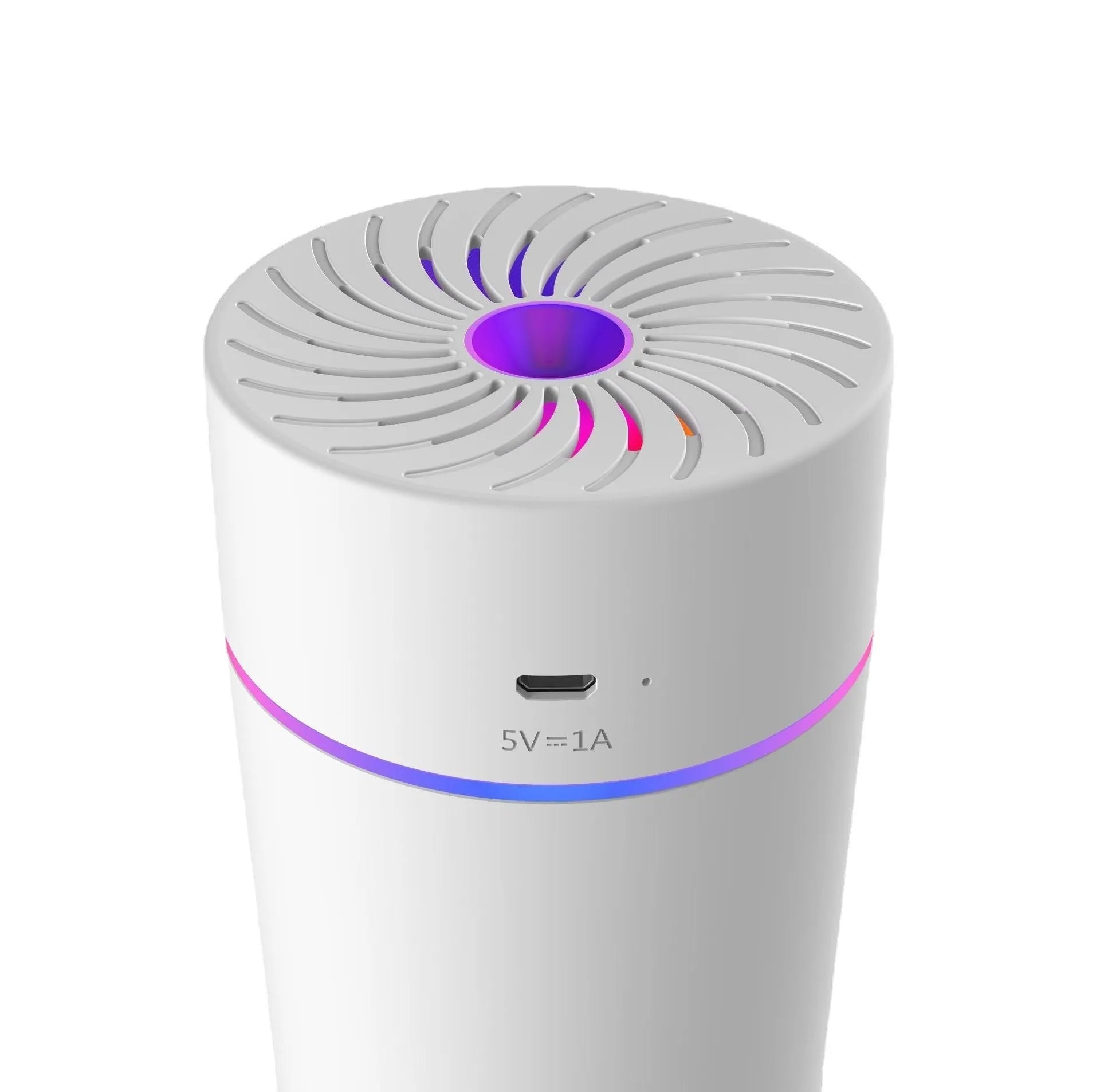 USB car humidifier unit with aromatherapy function in black and white colour options