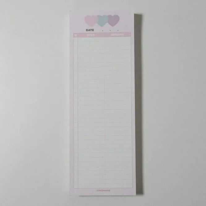 Vertical English words learning notepad in B5 half size with pink cover and 30 sheets