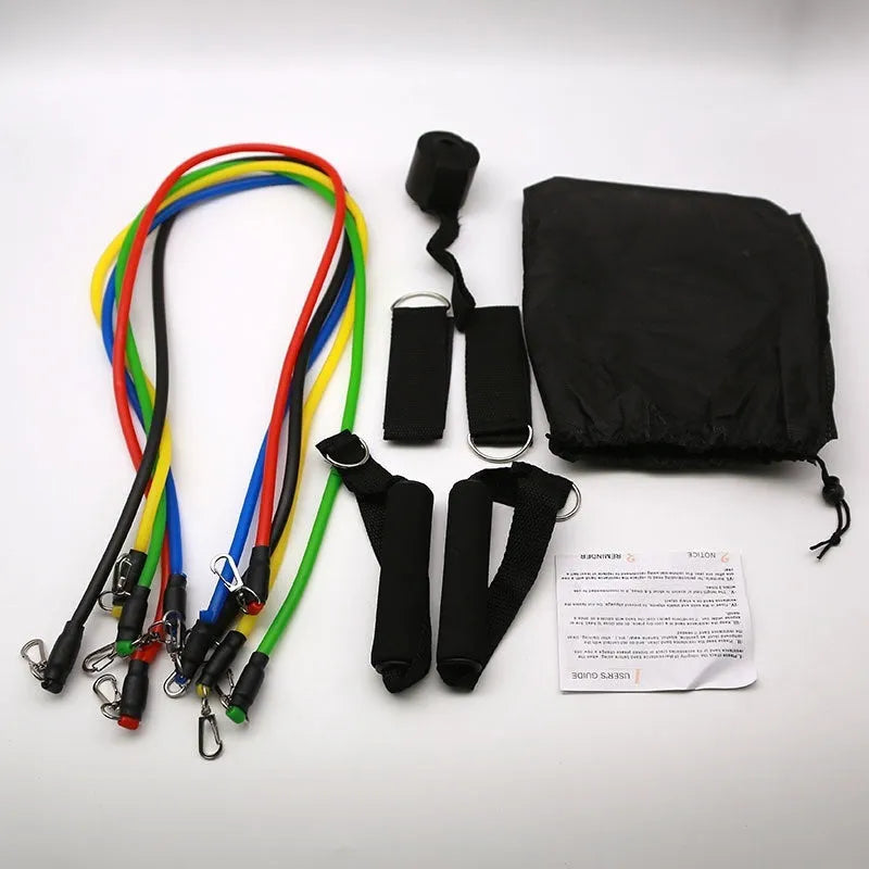 11-piece door sports pulling rope set made from ABS plastic with big hook and small hook configurations