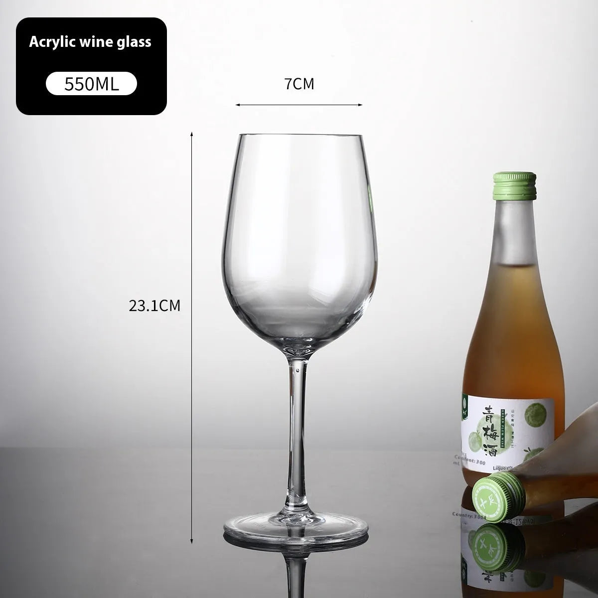 Clear PC acrylic party catering bottle for milk tea and red wine, 300ml or 550ml capacity.
