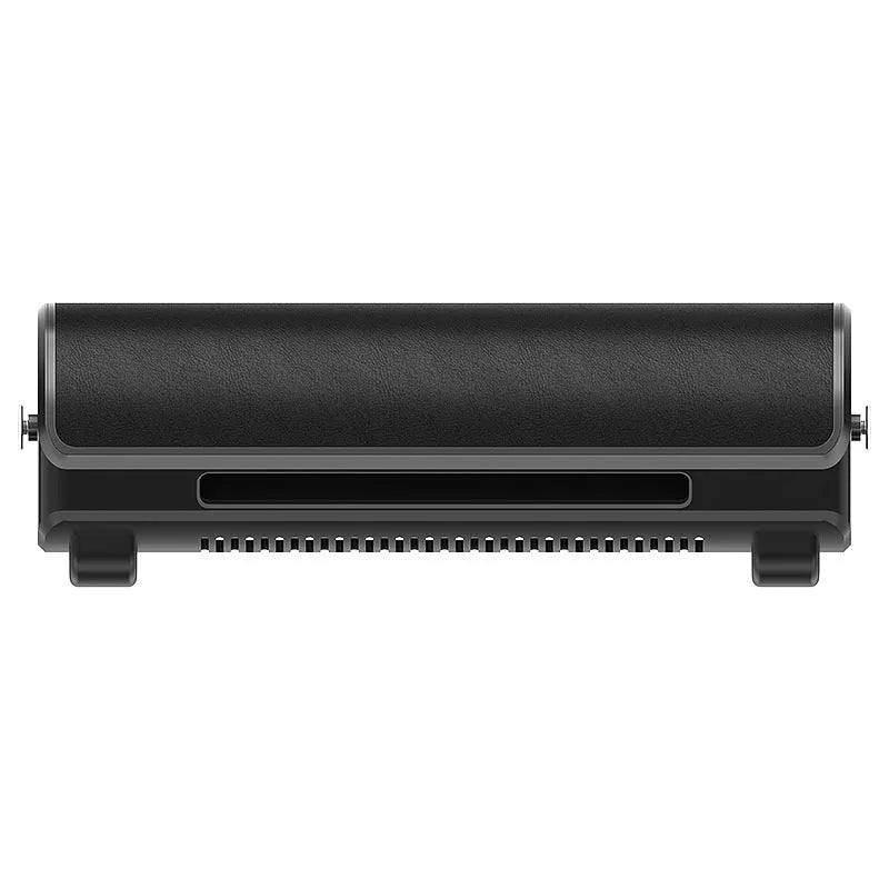 Bladeless car ventilation fan with USB power cord in black colour showing three control buttons