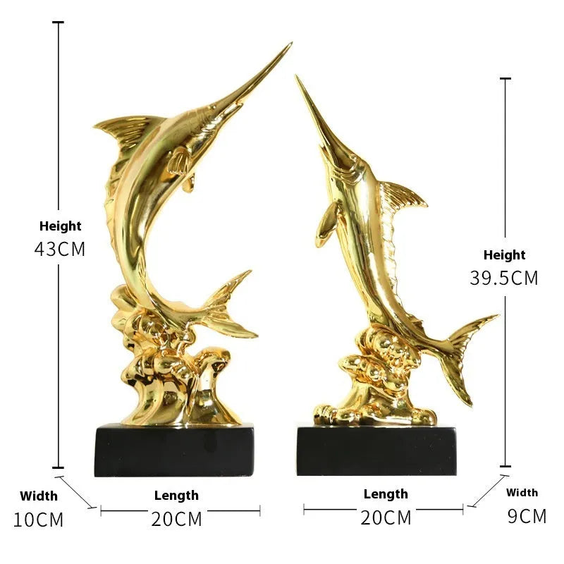 European Swordfish wall decoration in resin and plastic available in four colours.