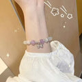 New jade butterfly bracelet for women in glass crystal with electroplated finish