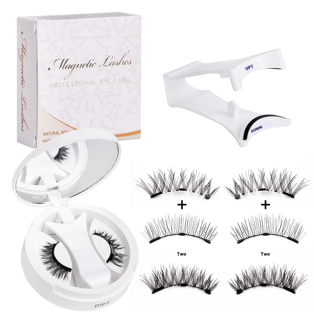 False eyelashes stored in integrated soap holder case with magnetic closure