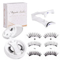 False eyelashes stored in integrated soap holder case with magnetic closure