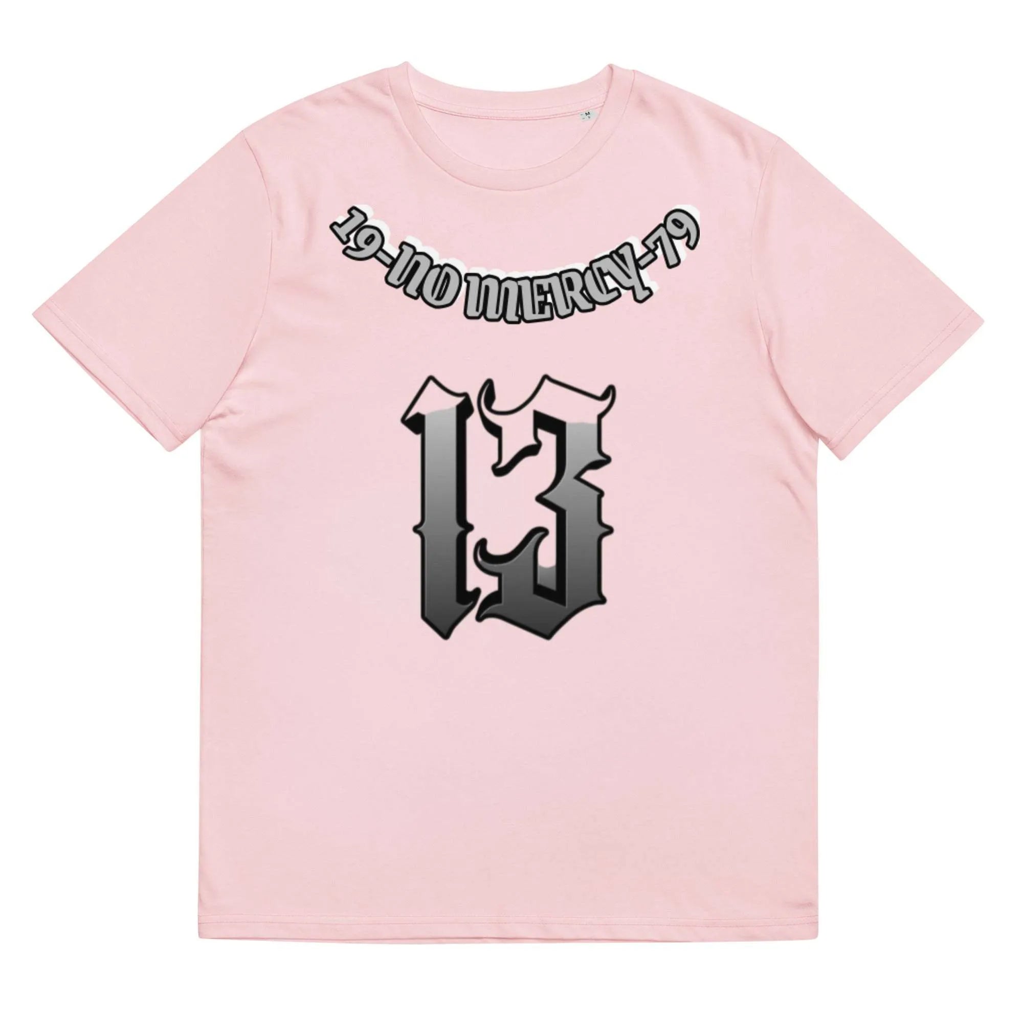 Straight fit cotton t-shirt in grey, shown on a hanger.