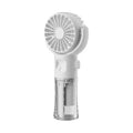 Portable handheld spray fan with transparent water tank and four-speed mist function in black colour