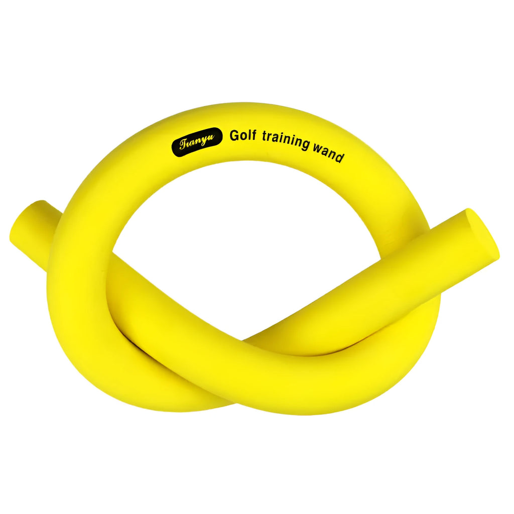 Golf swing practice training stick in high density foam, available in yellow, blue, and red colours