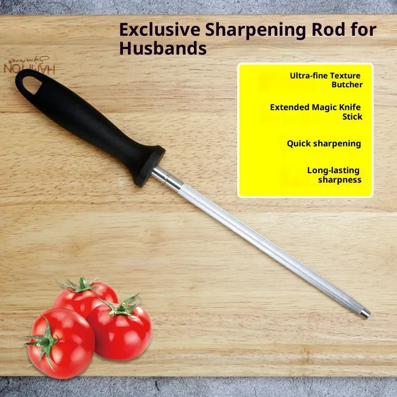Household multifunctional high carbon steel kitchen sharpening steel with eight style options for knife maintenance