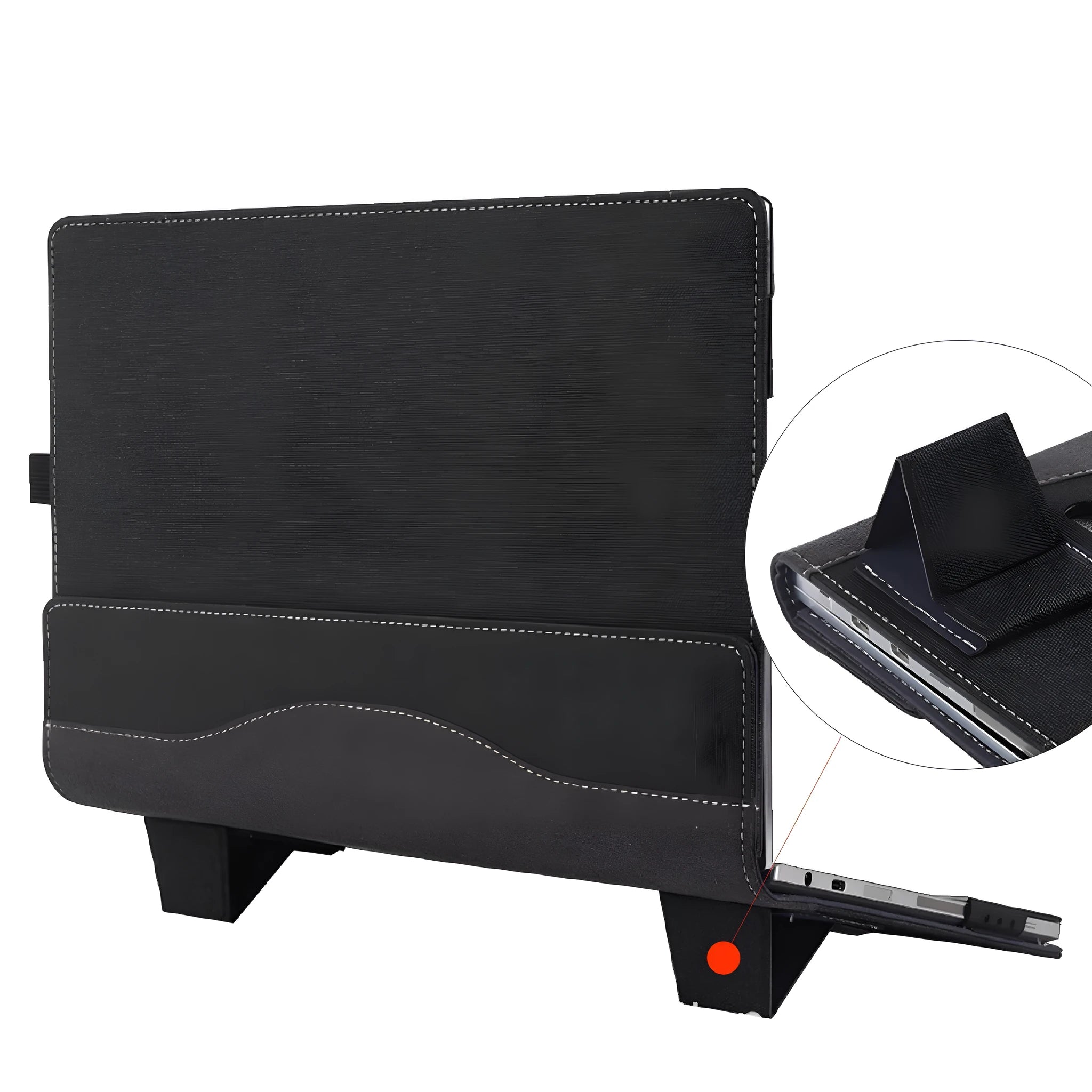Black imitation leather protective sleeve case for Microsoft Laptop6 laptop
