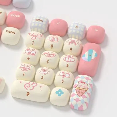 Full set of XDA profile cartoon-themed keycaps for mechanical keyboard customisation