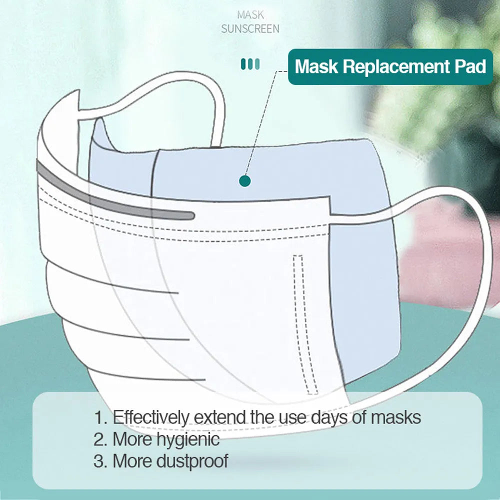 Disposable mask inner pad made of spunlaced viscose nonwoven fabric in 120x90mm size on white background