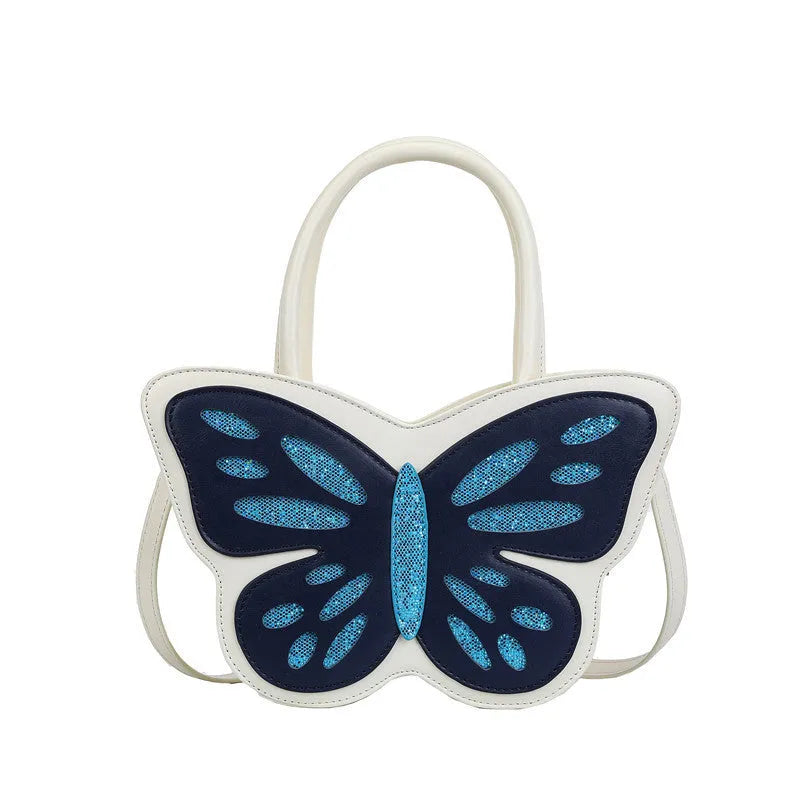 Small square PU leather crossbody bag with contrast trim in black, blue, pink, or white