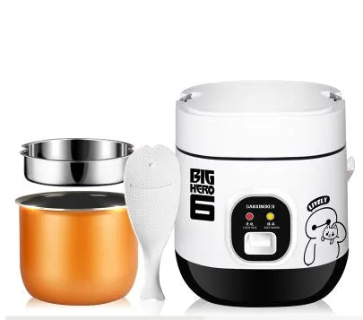 Compact round automatic rice cooker with 2L capacity for single person use