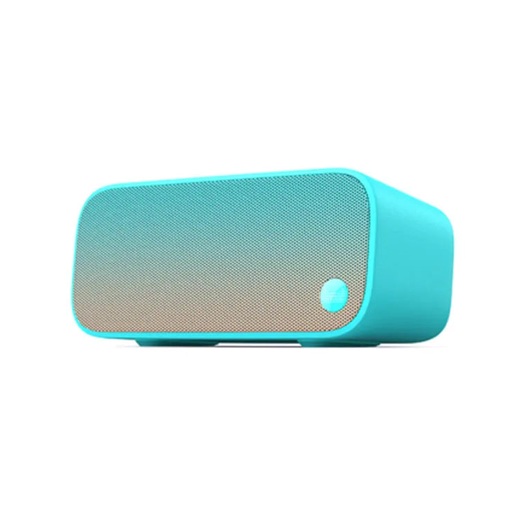 Elf Sugar Cube AI Smart Speaker in blue, green, red, or white, a compact portable wireless speaker.