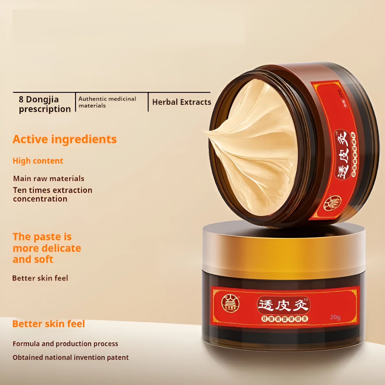 20g jar of Bestlife herbal skin-penetrating moxibustion analgesic paste