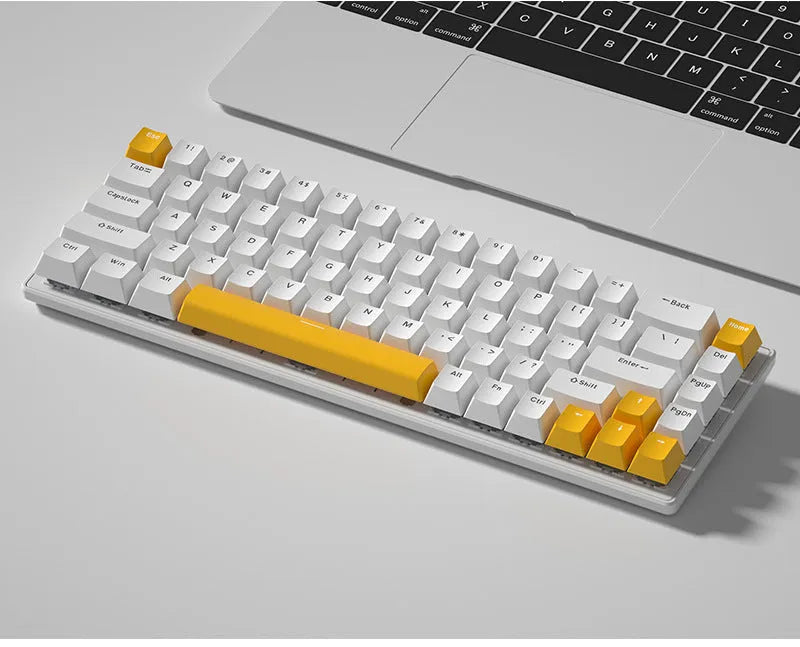 RGB light-emitting portable keypad with black and yellow colour scheme on white background