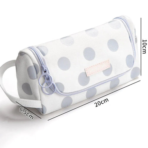 Canvas pencil case in Upgrade Plus size with cute pattern, large capacity for school stationery