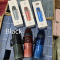 Chinese-style portable water cup with tea compartment in blue, red, black, or grey colour.