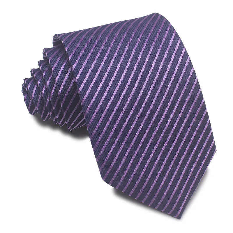 8cm wide polyester jacquard striped business tie in arrow shape for formal office wear
