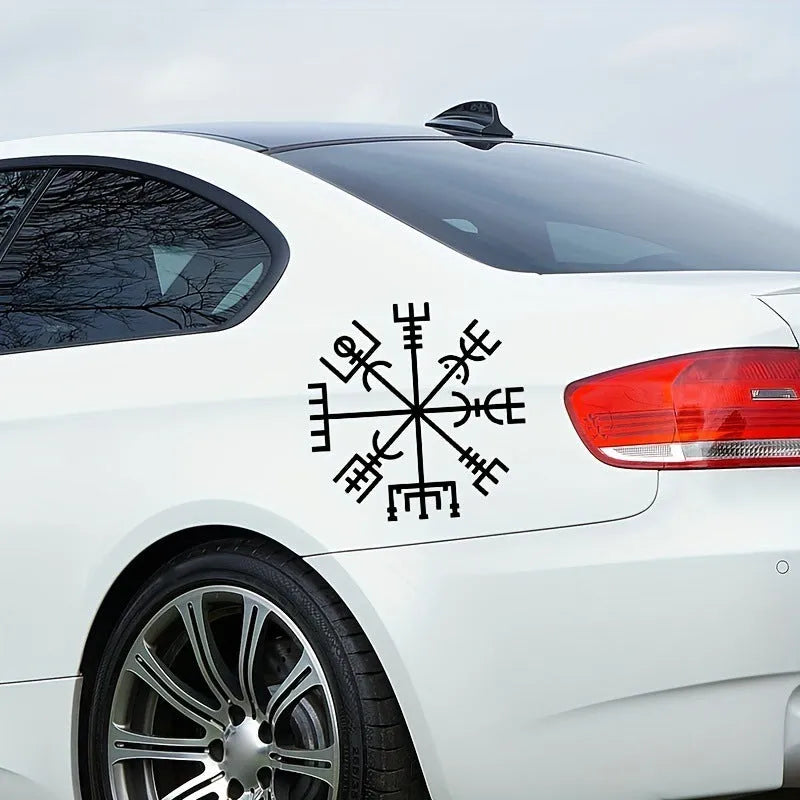 Square 13cm vegetarian-themed vinyl sticker for car window or body.