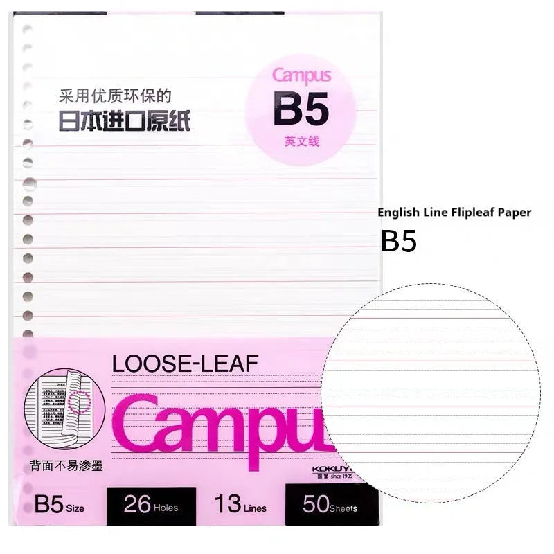 Refillable loose spiral notebook with PP cover in pastel cookie design, A5 and B5 size options shown