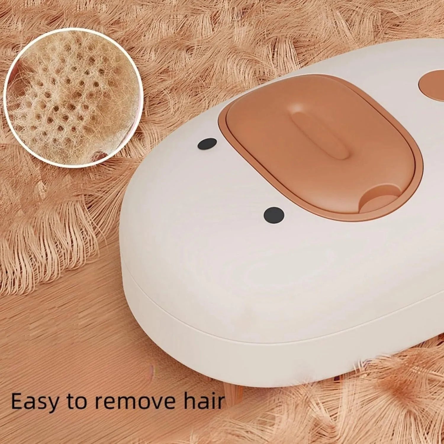 White and yellow rechargeable steam pet grooming brush with rubber comb teeth