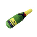 Soft plush wine bottle pet toy for dogs and cats in multiple colour variations