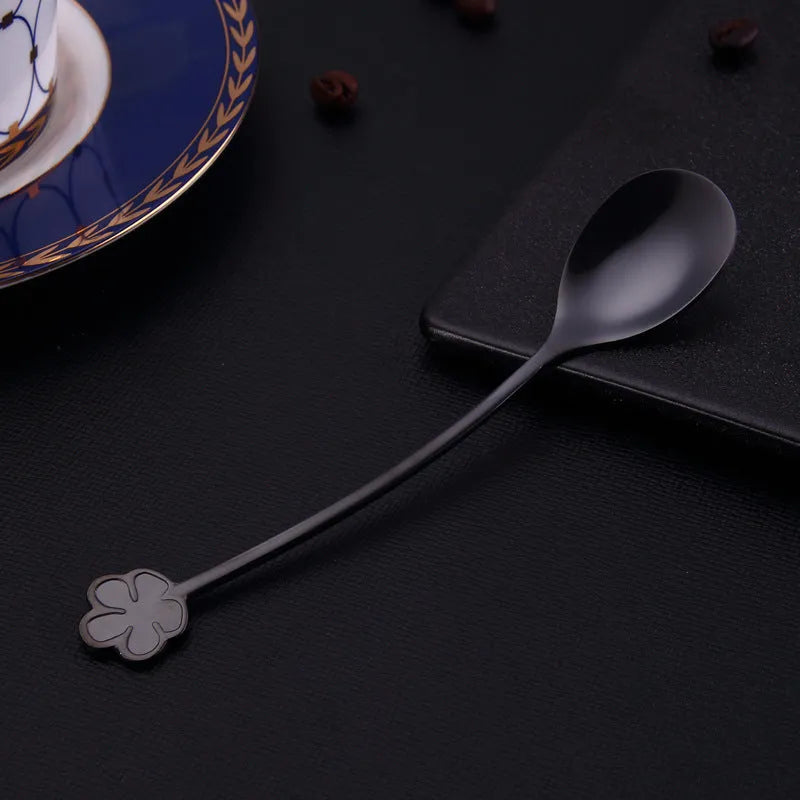 304 stainless steel gold plated dessert spoon with mirror polish in multiple colours