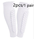 Men's honeycomb shank protection foot sock in black with anti-collision non-slip calf support