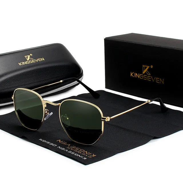 Men's classic round-frame sunglasses with a metal build in a black colour option.