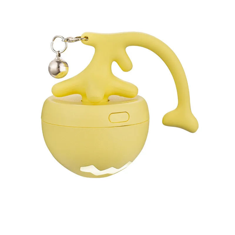 USB electric cat teasing ball with fish bone design and extendable teasing stick with feather attachments