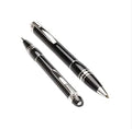 Interstellar Crystal Head series metal rollerball pen in black, with resin metal barrel and black ink refill