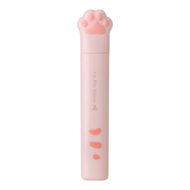Cat paw mini folding scissors showing stainless steel construction and compact 8.7 cm size