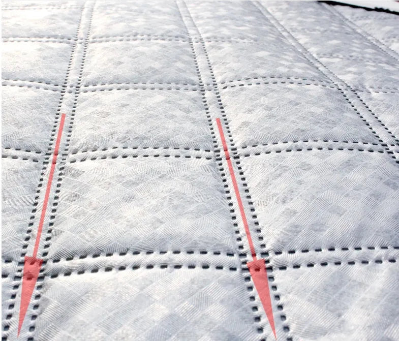 Aluminised film car front windshield snow cover with external anti-theft design in large size