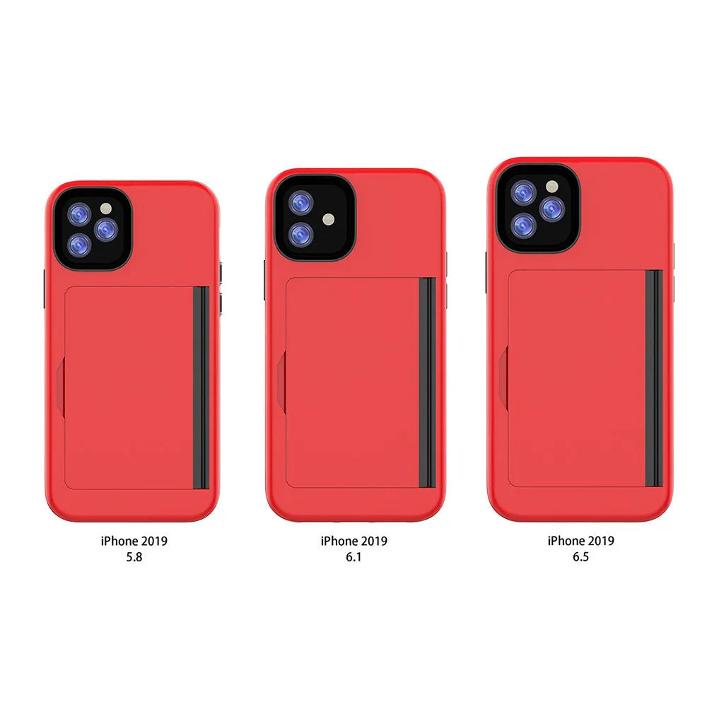 Black hard back cover case fitted on an iPhone 11 Pro Max, showing slim profile and solid colour design.