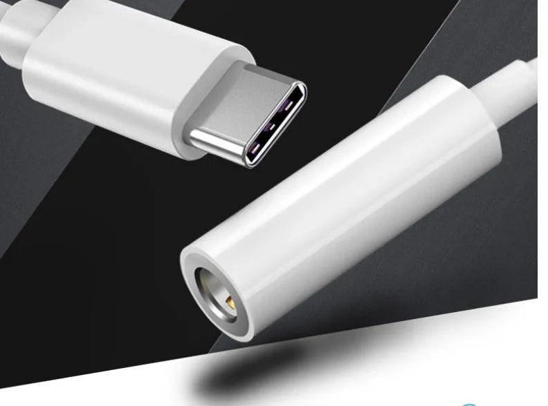 White Type-C digital audio adapter cable with bare wire interface for Samsung Huawei Xiaomi iPhone